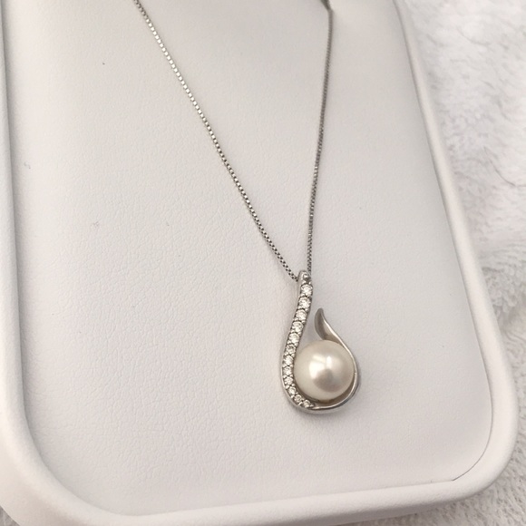 Pearl necklace 14k white gold - Picture 5 of 8